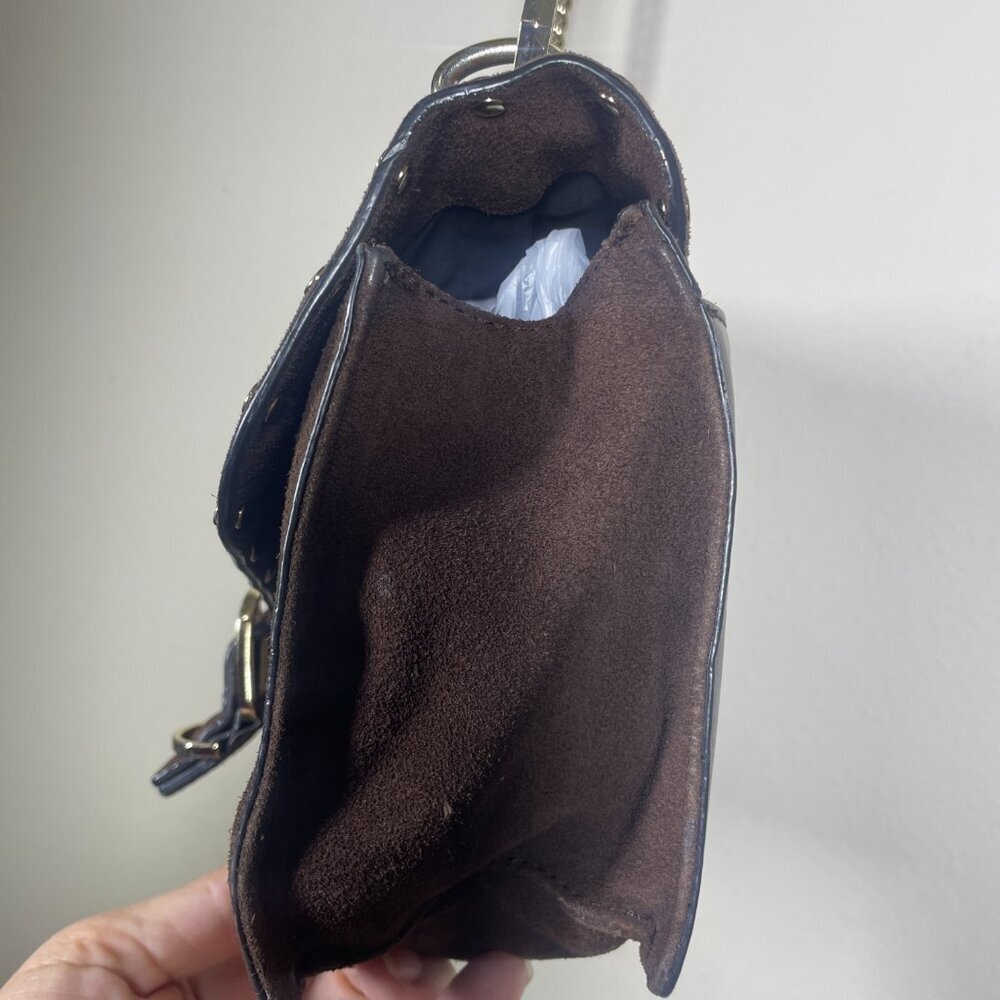 Rebecca Minkoff Women's Suede Leather Crossbody Square Bag Purse Travel! - Picture 3 of 9